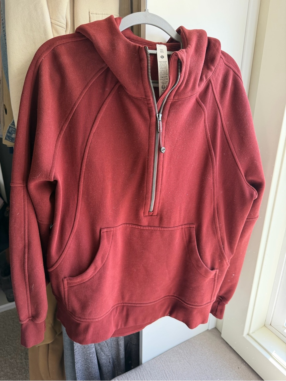 Lululemon Half-Zip Hooded Pullover Sweatshirt - Rust